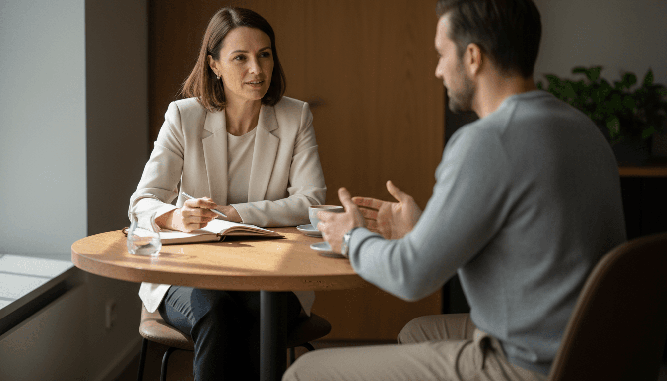 New leader conducting individual listening session
